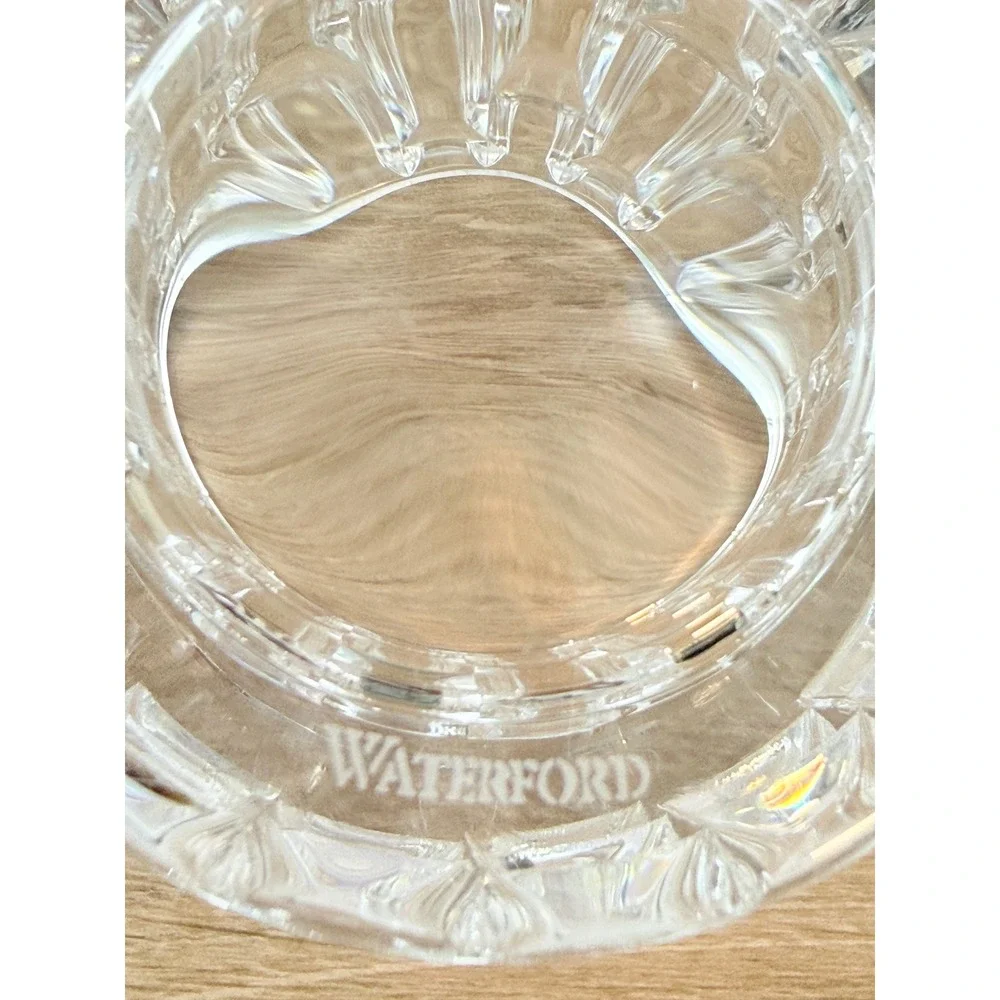 VTG Waterford Cut Crystal Brutalist Geometric Tumbler Candle Holder 4in
